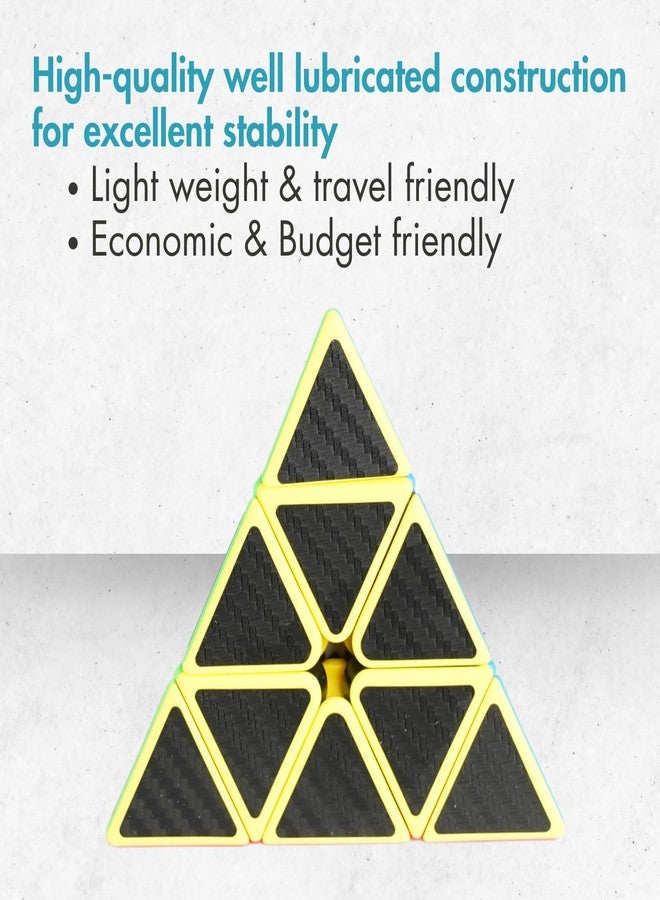 aCADZO Pyraminx Speed Cube, Triangle Carbon Fiber Sticker Twisty Puzzle for Kids’ Intelligence Development, Speed Cubing Beginners or Puzzle Enthusiasts - Image 4